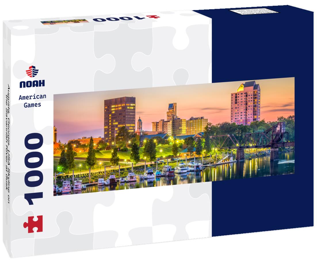 Noah Jigsaw Puzzle Augusta, Georgia, USA Skyline on the Savannah River at dusk panorama 1000 pieces