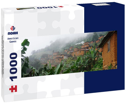 Noah Jigsaw Puzzle Small African village with houses on a mountain between banana trees on a mountain in Togo panorama 1000 pieces