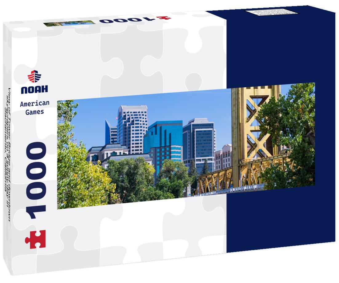 Noah Jigsaw Puzzle View of Tower Bridge and downtown skyscrapers on a sunny day in Sacramento, California panorama 1000 pieces