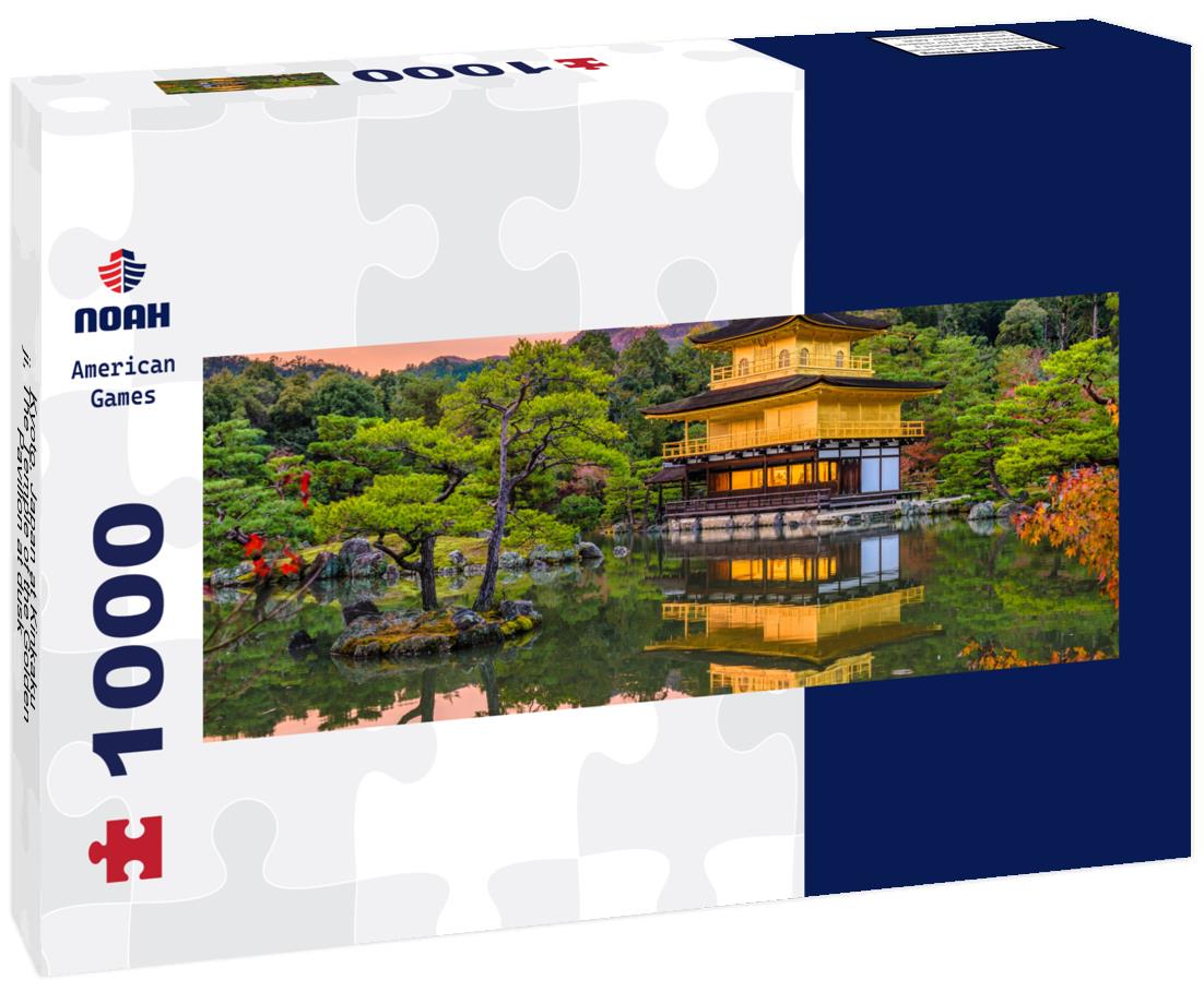 Noah Jigsaw Puzzle Kyoto, Japan at Kinkaku-ji, The Temple of the Golden Pavilion at dusk panorama 1000 pieces