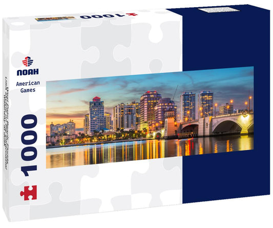 Noah Jigsaw Puzzle West Palm Beach, Florida, USA skyline on the intracoastal waterway at dusk panorama 1000 pieces