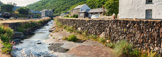 Noah Jigsaw Puzzle Boscastle, North Cornwall, United Kingdom - the coastal village of Boscastle, with its cottages and the Valency river, which is crossed by a slate stream panorama 1000 pieces