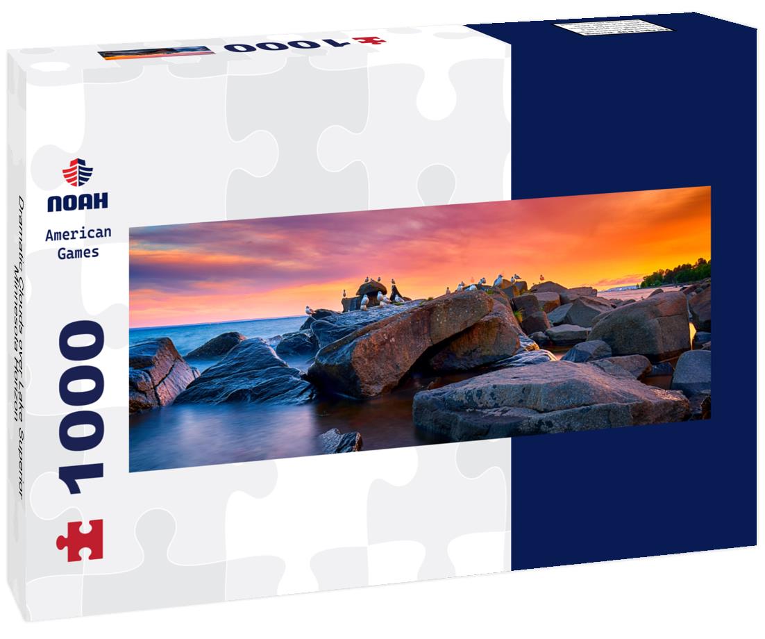 Noah Jigsaw Puzzle Dramatic Clouds over Lake Superior Minnesota Horizon panorama 1000 pieces