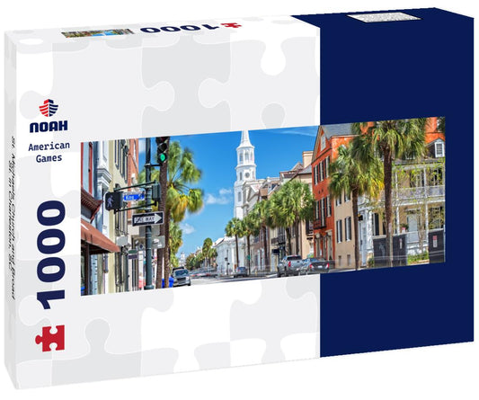 Noah Jigsaw Puzzle St. Michaels Church and Broad St. in Charleston, SC panorama 1000 pieces