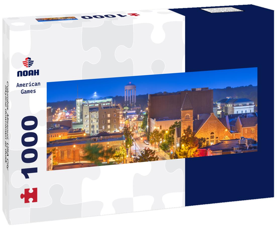 Noah Jigsaw Puzzle Columbia, Missouri, USA City Skyline downtown at dusk panorama 1000 pieces