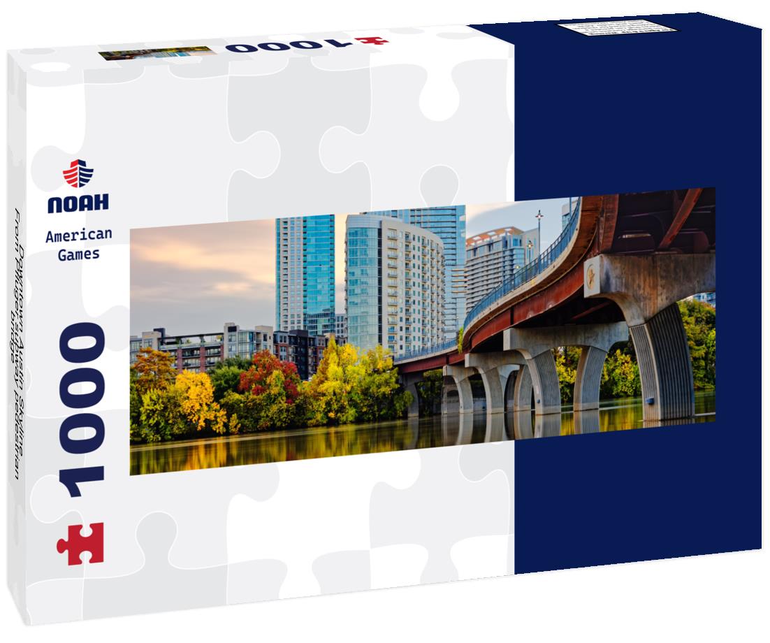 Noah Jigsaw Puzzle Downtown Austin Skyline From Pfluger subway pedestrian bridge - Lady Bird Lake - Austin Texas panorama 1000 pieces