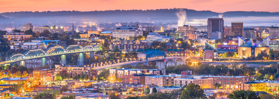 Noah Jigsaw Puzzle Chattanooga, Tennessee, USA downtown city skyline at dusk panorama 1000 pieces