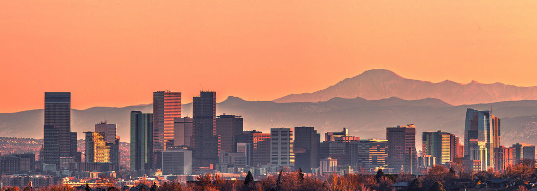 Noah Jigsaw Puzzle Denver skyline and the Pikes Peak at sunset panorama 1000 pieces