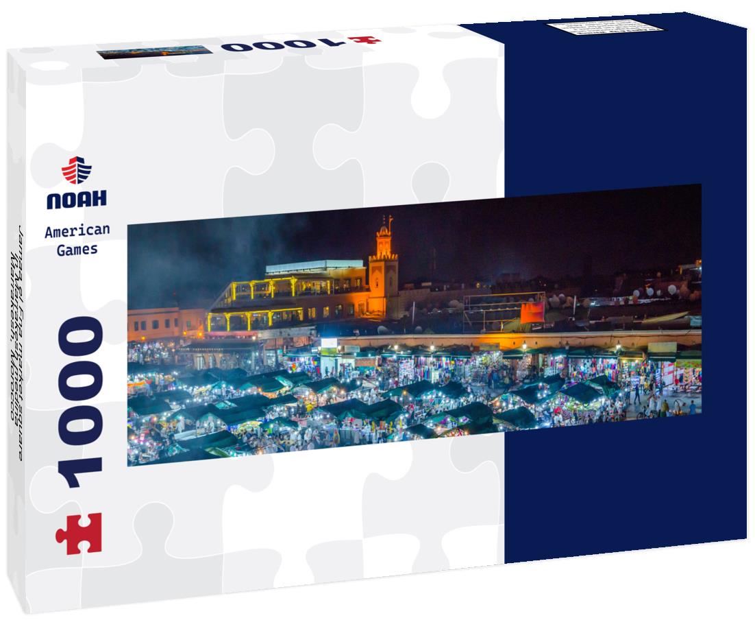 Noah Jigsaw Puzzle Jamaa el Fna market square in Marrakesh medina, Marrakesh, Morocco panorama 1000 pieces