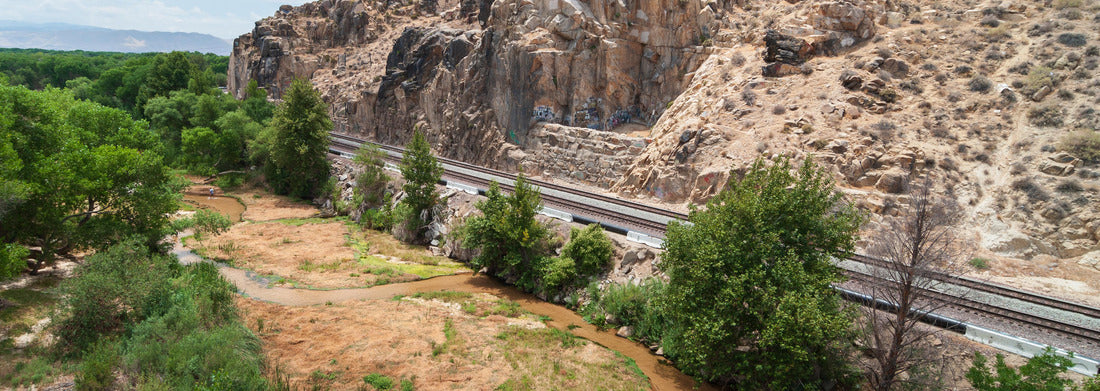 Noah Jigsaw Puzzle A view of the Mojave river and train tracks taken from D St in Victorville, California panorama 1000 pieces