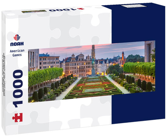 Noah Jigsaw Puzzle Brussels City Hall and Mont des Arts at sunset in Brussels, Belgium panorama 1000 pieces