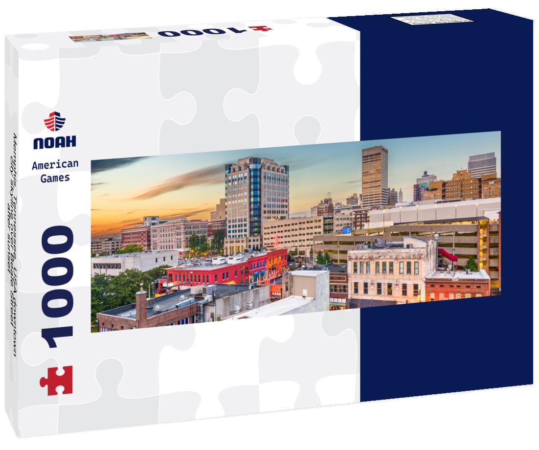 Noah Jigsaw Puzzle Memphis, Tennessee, USA downtown city skyline over Beale Street after sunset panorama 1000 pieces