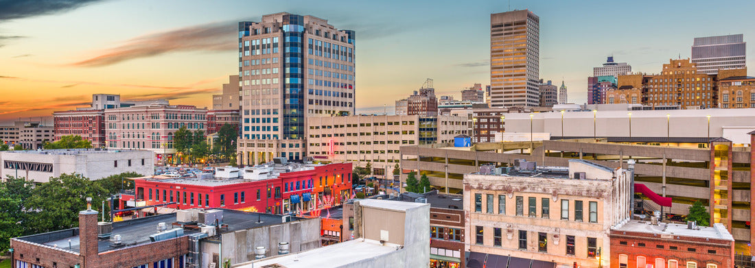 Noah Jigsaw Puzzle Memphis, Tennessee, USA downtown city skyline over Beale Street after sunset panorama 1000 pieces