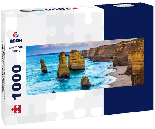 Noah Jigsaw Puzzle Early morning on the ocean coast. The clouds over the well-known rocks “Twelve apostles” panorama 1000 pieces