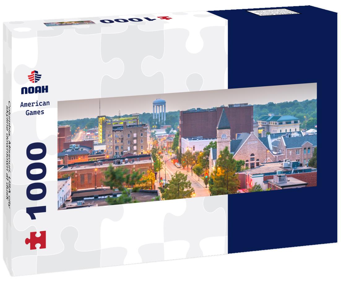 Noah Jigsaw Puzzle Columbia, Missouri, USA city skyline downtown at dusk panorama 1000 pieces