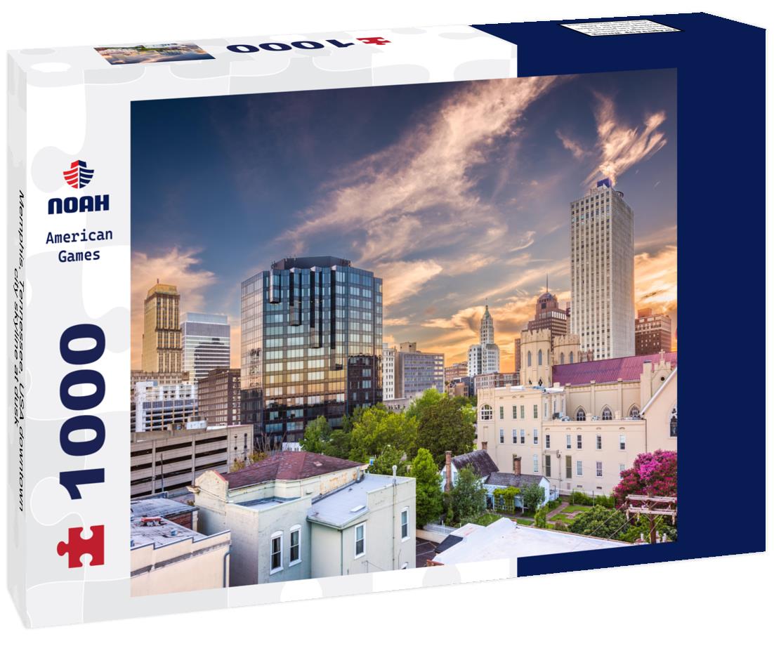 Noah Jigsaw Puzzle Memphis, Tennessee, USA downtown city skyline at dusk 1000 pieces
