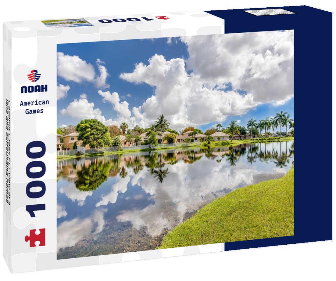 Noah Jigsaw Puzzle Coconut Creek FL: View of a lake and surrounding homes 1000 pieces