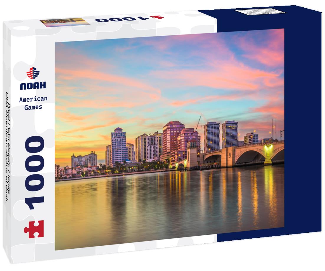 Noah Jigsaw Puzzle West Palm Beach, Florida, USA Downtown skyline at dusk 1000 pieces