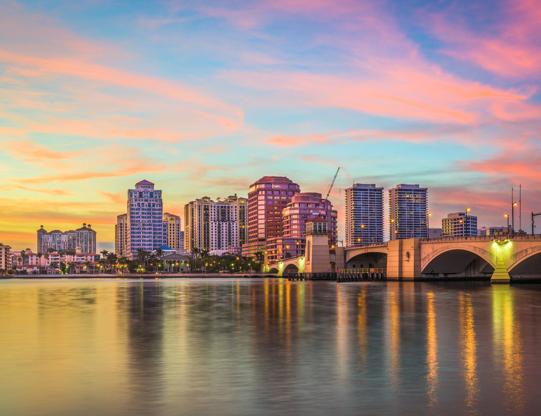 Noah Jigsaw Puzzle West Palm Beach, Florida, USA Downtown skyline at dusk 1000 pieces