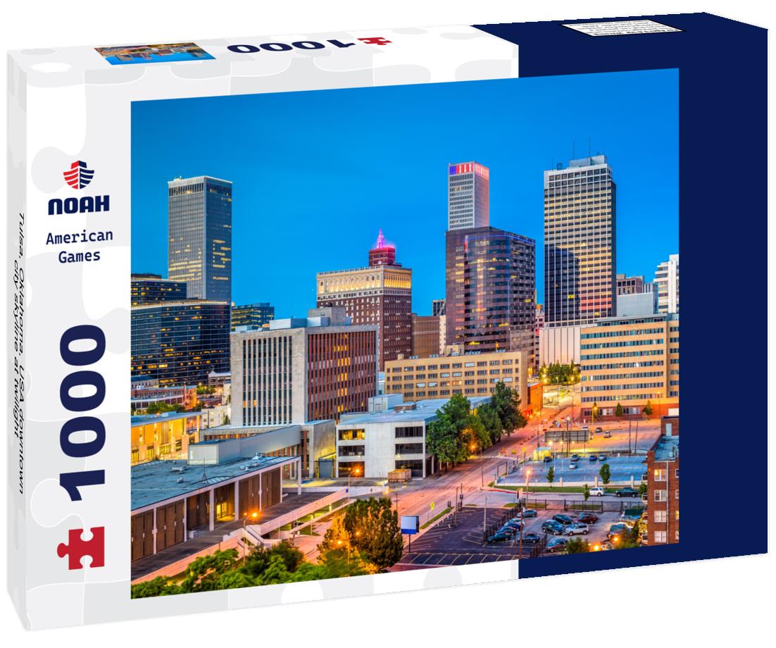 Noah Jigsaw Puzzle Tulsa, Oklahoma, USA downtown city skyline at twilight 1000 pieces