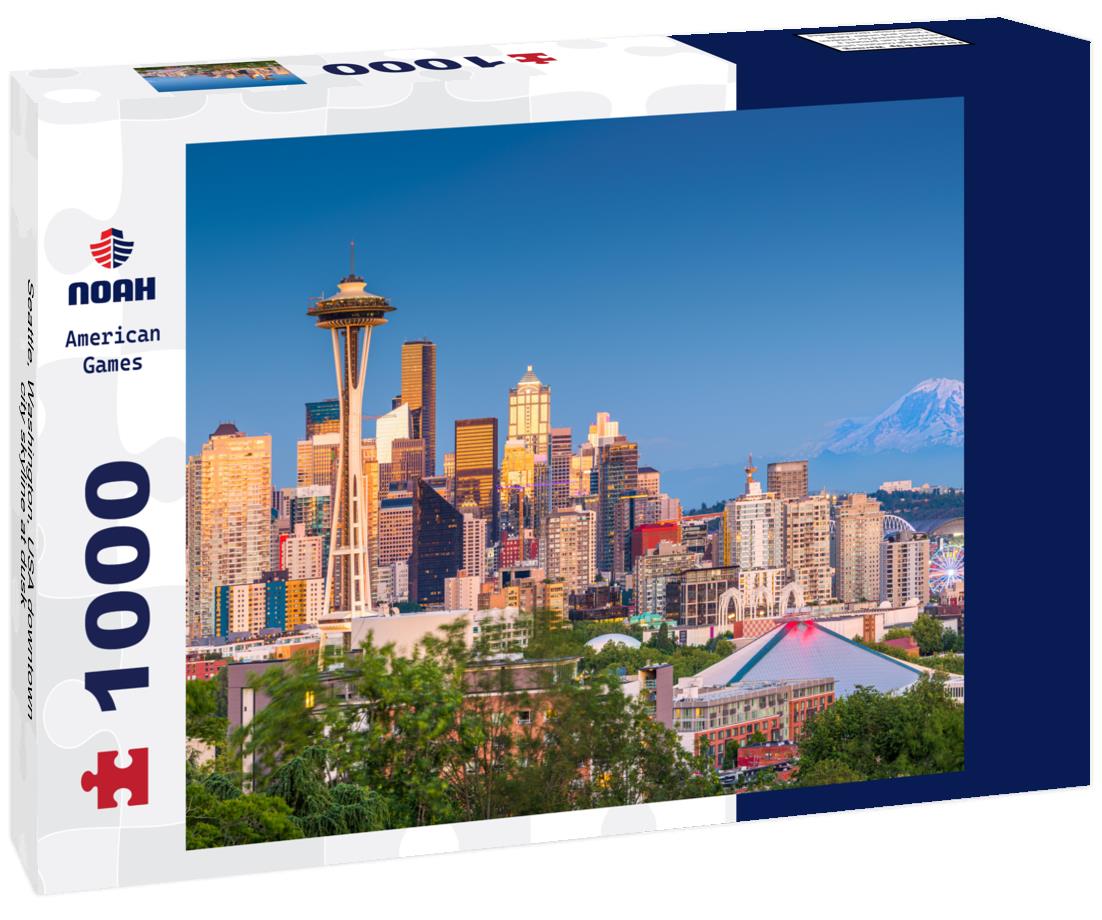 Noah Jigsaw Puzzle Seattle, Washington, USA downtown city skyline at dusk 1000 pieces