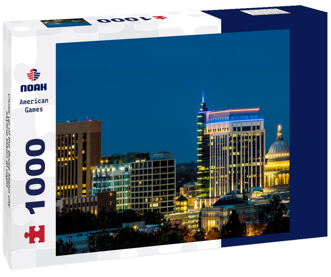 Noah Jigsaw Puzzle Close up of the Boise Idaho city skyline taken at night 1000 pieces