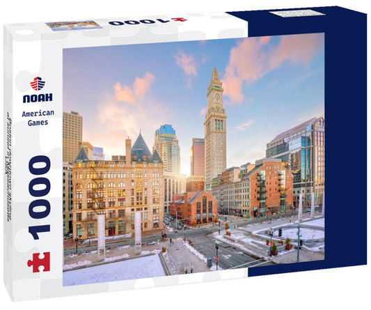 Noah Jigsaw Puzzle Boston downtown skyline at sunset in Massachusetts, USA 1000 pieces