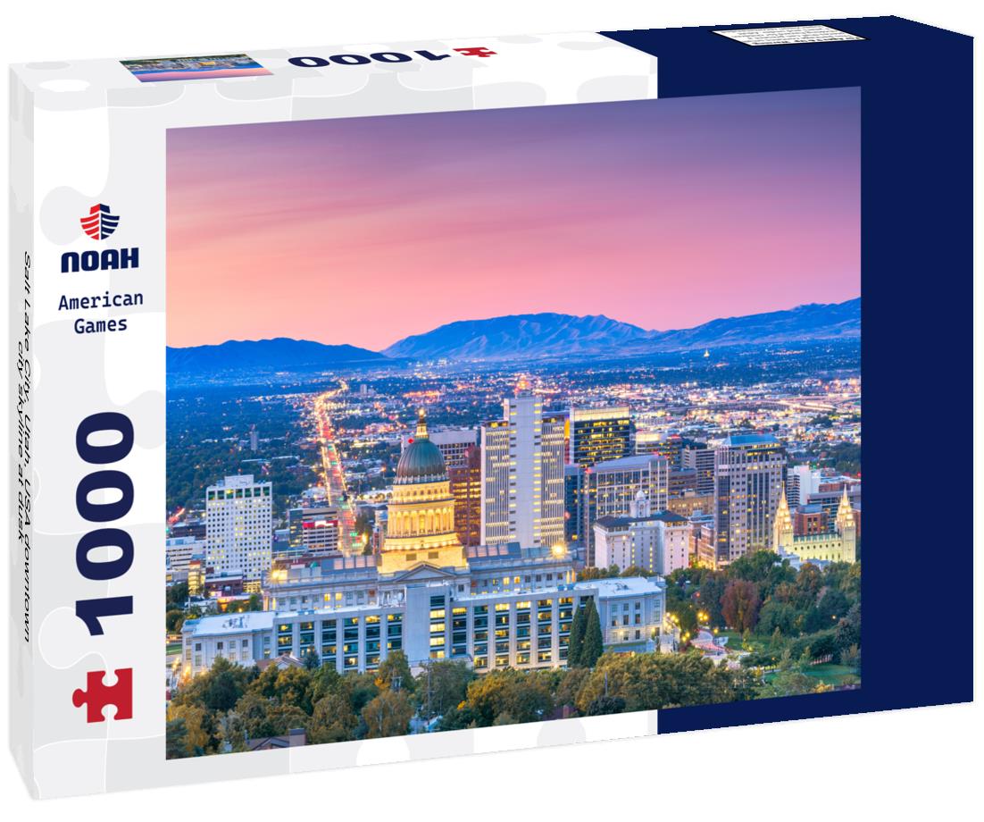 Noah Jigsaw Puzzle Salt Lake City, Utah, USA downtown city skyline at dusk 1000 pieces