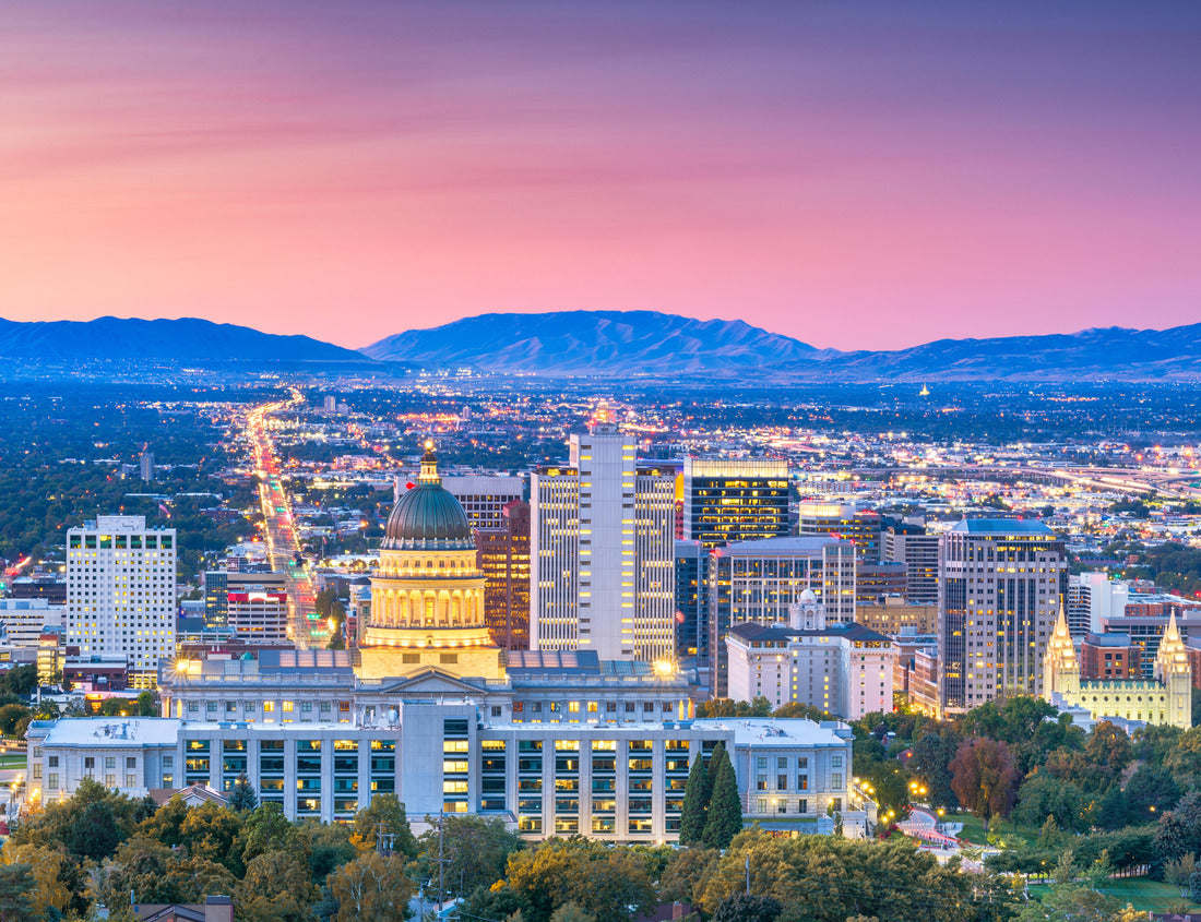 Noah Jigsaw Puzzle Salt Lake City, Utah, USA downtown city skyline at dusk 1000 pieces