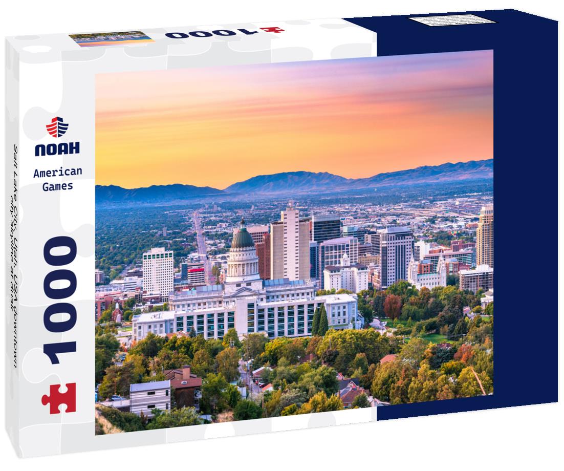 Noah Jigsaw Puzzle Salt Lake City, Utah, USA downtown city skyline at dusk 1000 pieces