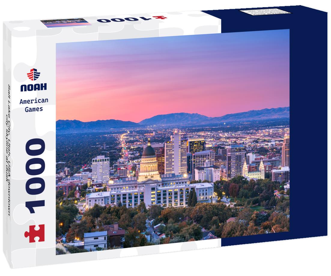 Noah Jigsaw Puzzle Salt Lake City, Utah, USA downtown city skyline at dusk 1000 pieces