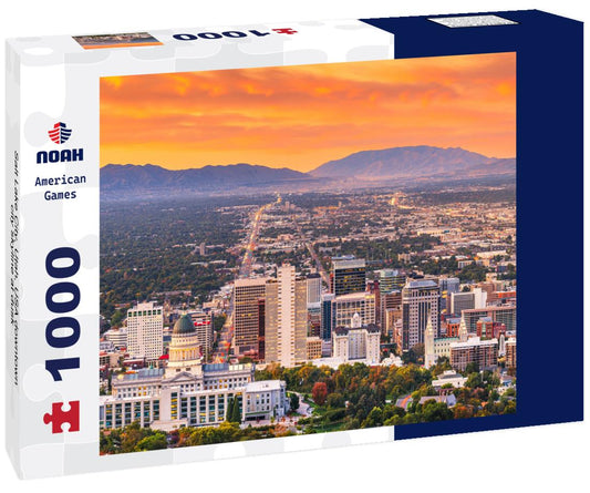 Noah Jigsaw Puzzle Salt Lake City, Utah, USA downtown city skyline at dusk 1000 pieces
