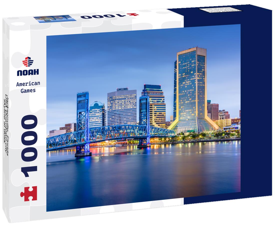 Noah Jigsaw Puzzle Jacksonville, Florida, USA Downtown city skyline at dusk 1000 pieces