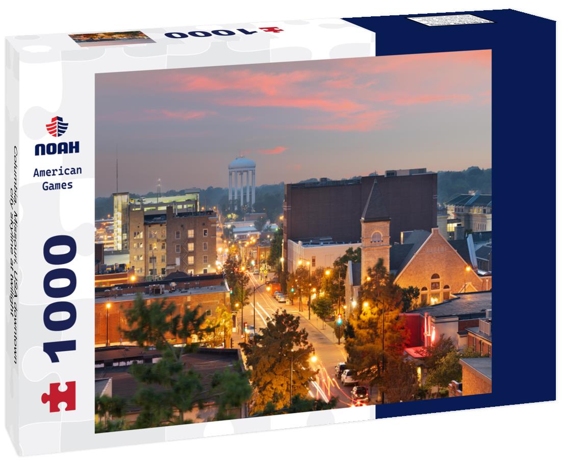 Noah Jigsaw Puzzle Columbia, Missouri, USA downtown city skyline at twilight 1000 pieces