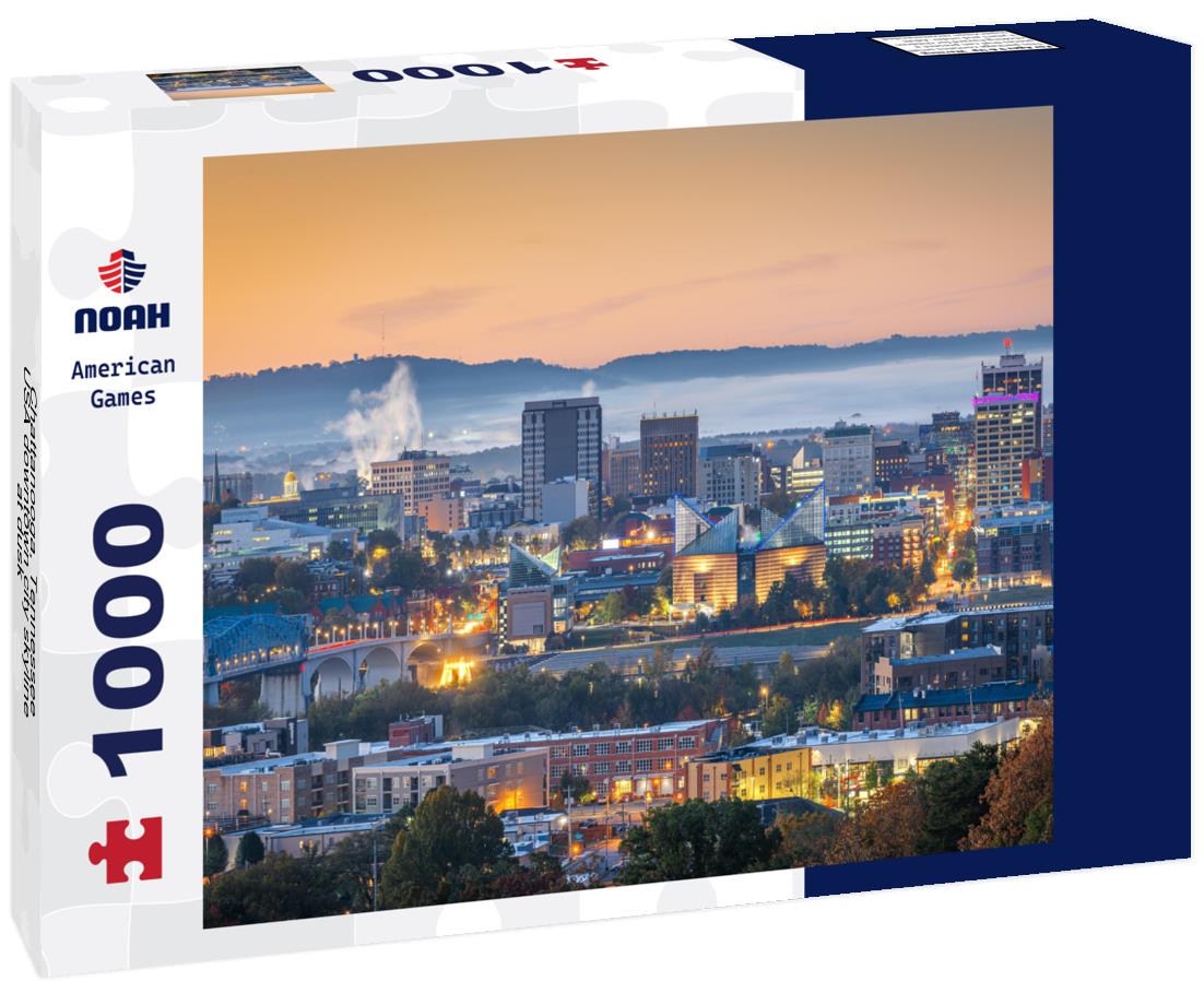 Noah Jigsaw Puzzle Chattanooga, Tennessee, USA downtown city skyline at dusk 1000 pieces