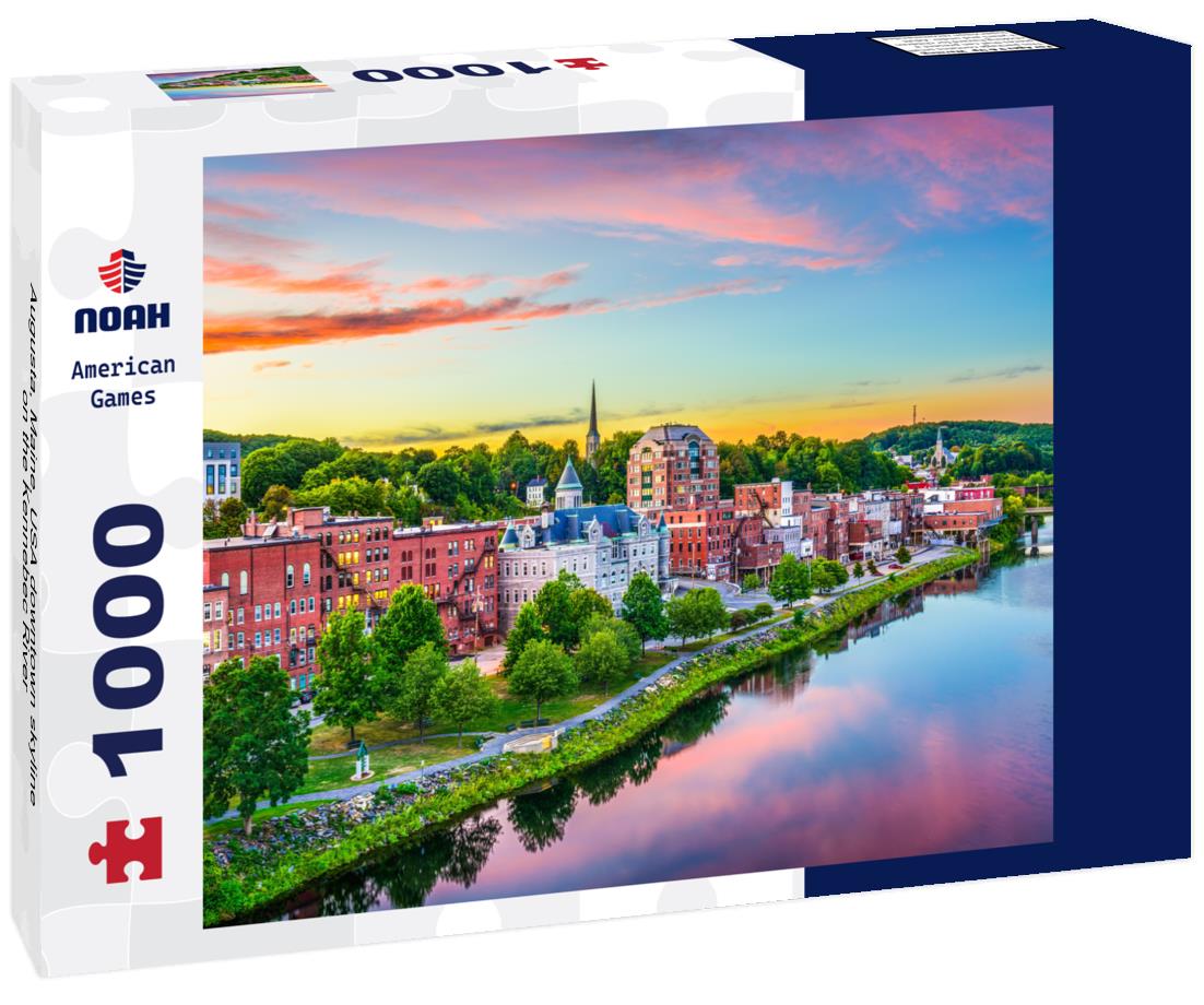 Noah Jigsaw Puzzle Augusta, Maine, USA downtown skyline on the Kennebec River 1000 pieces