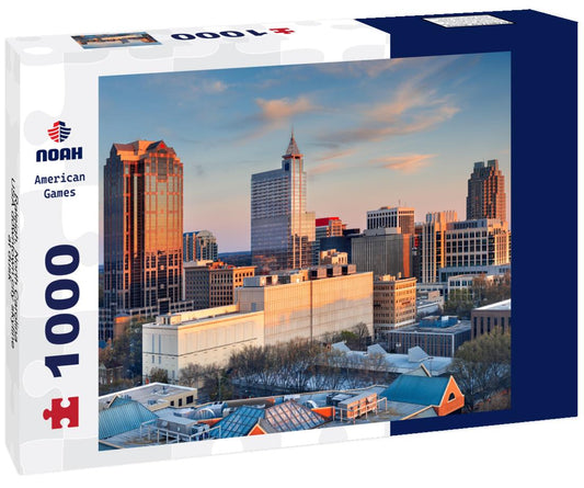 Noah Jigsaw Puzzle Raleigh, North Carolina, USA downtown city skyline at dusk 1000 pieces