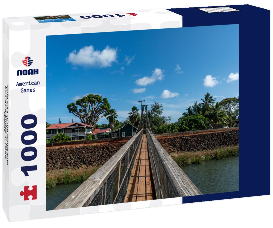 Noah Jigsaw Puzzle Wide shot of the Hanapepe Swinging Bridge in Kauai, Hawaii 1000 pieces