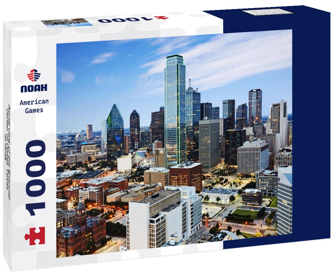 Noah Jigsaw Puzzle Aerial view of the financial center of Dallas Texas at dusk 1000 pieces