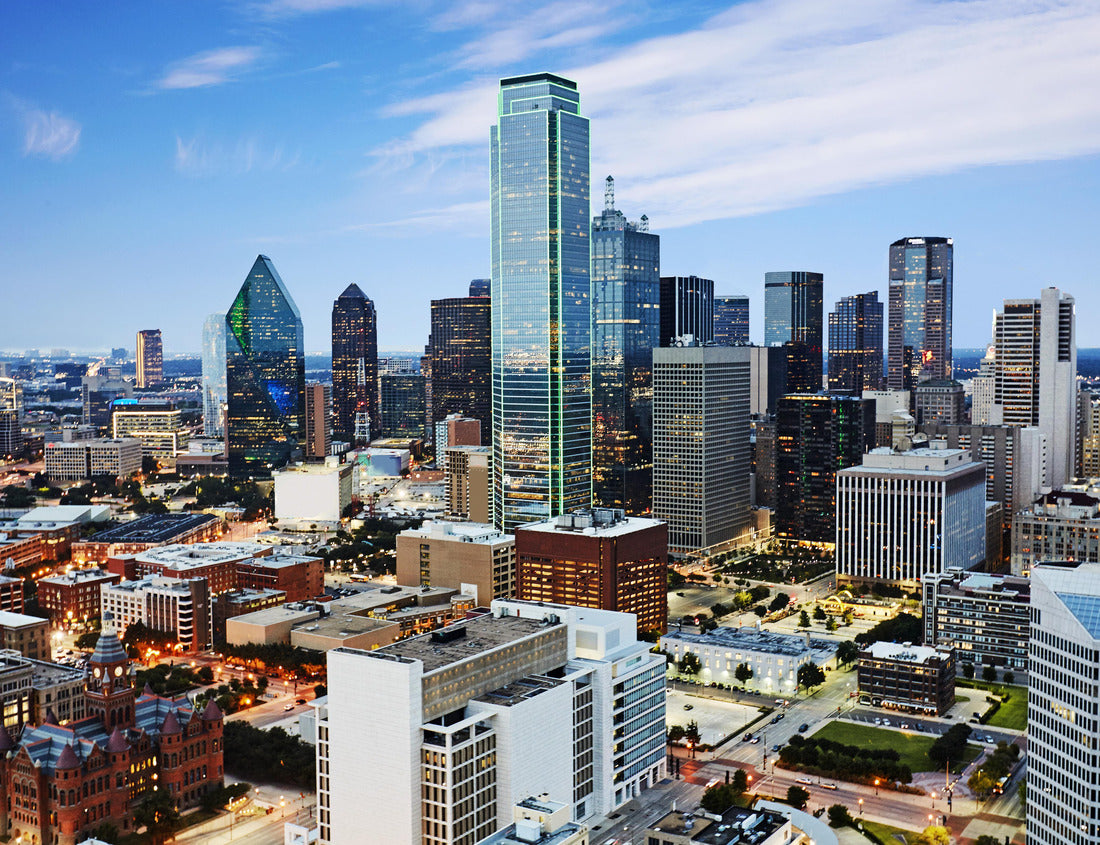 Noah Jigsaw Puzzle Aerial view of the financial center of Dallas Texas at dusk 1000 pieces
