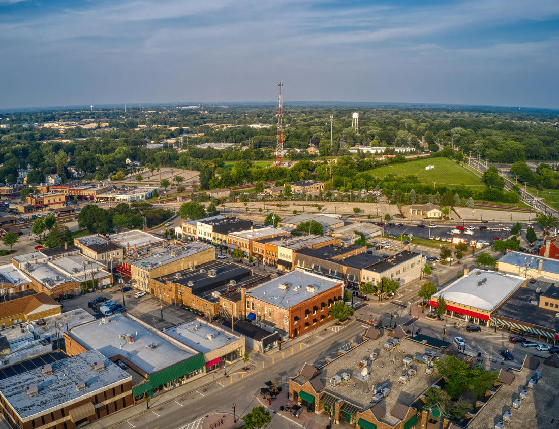Noah Jigsaw Puzzle Aerial View of the Chicago Suburb of Crystal Lake, Illinois 1000 pieces