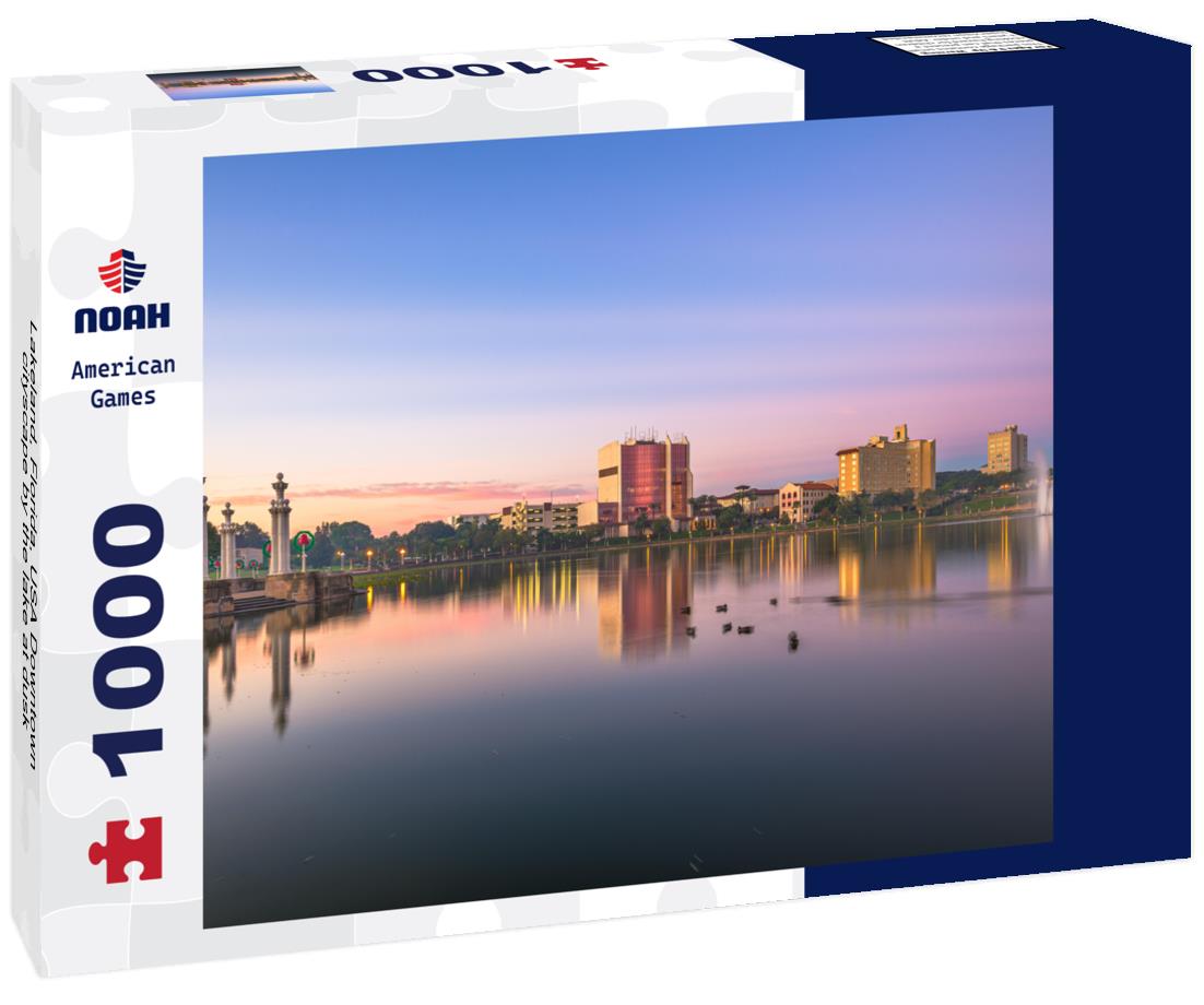 Noah Jigsaw Puzzle Lakeland, Florida, USA Downtown cityscape by the lake at dusk 1000 pieces