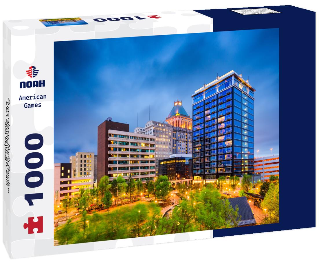 Noah Jigsaw Puzzle Greensboro, North Carolina, USA downtown city park and skyline 1000 pieces