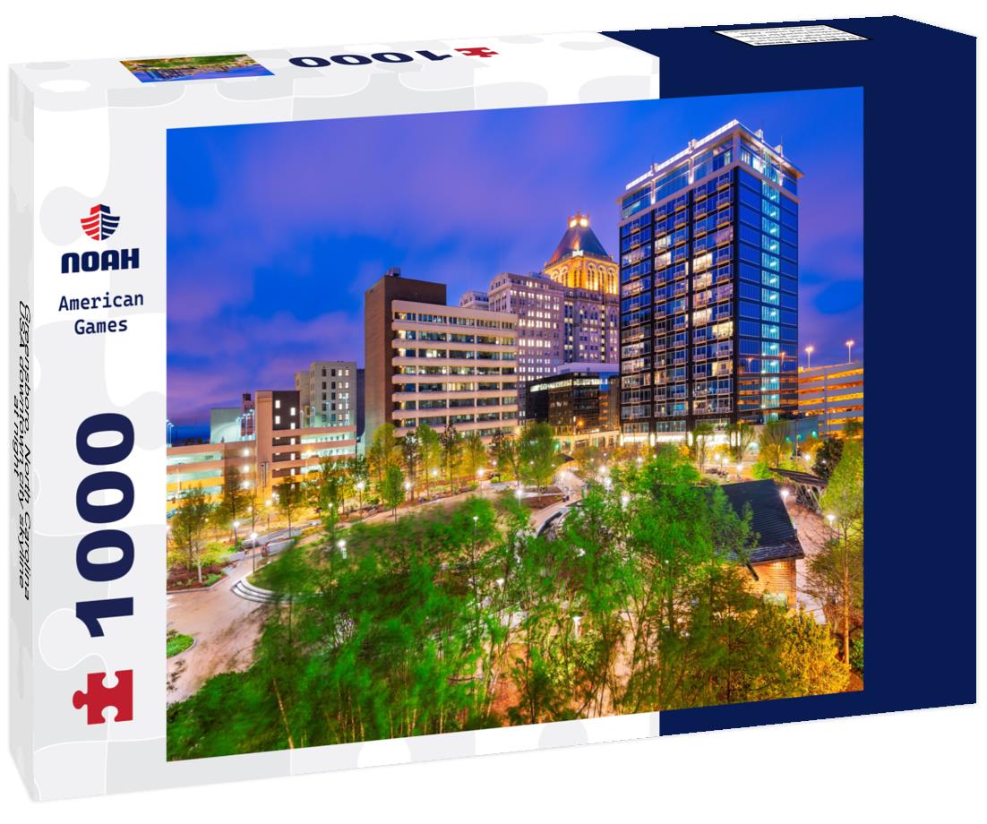 Noah Jigsaw Puzzle Greensboro, North Carolina, USA downtown city skyline at night 1000 pieces