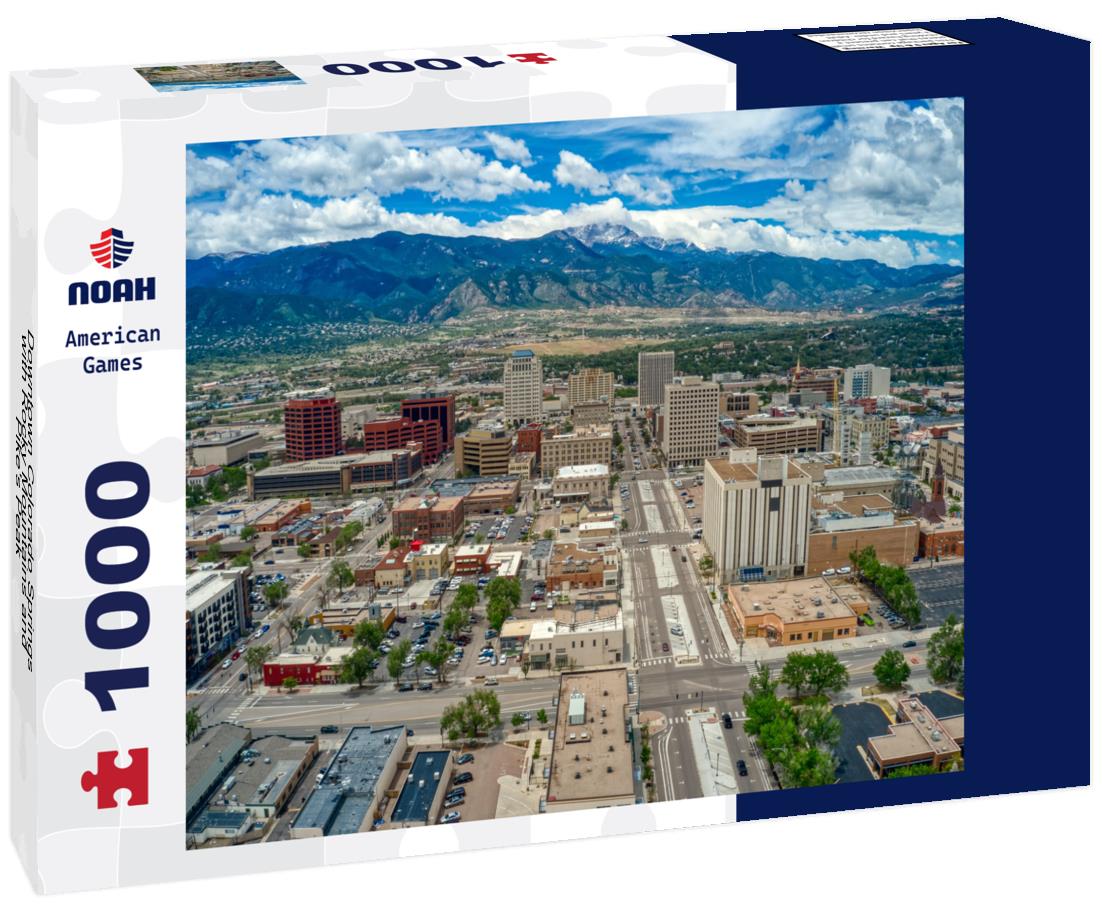 Noah Jigsaw Puzzle Downtown Colorado Springs with Rocky Mountains and Pike's Peak 1000 pieces