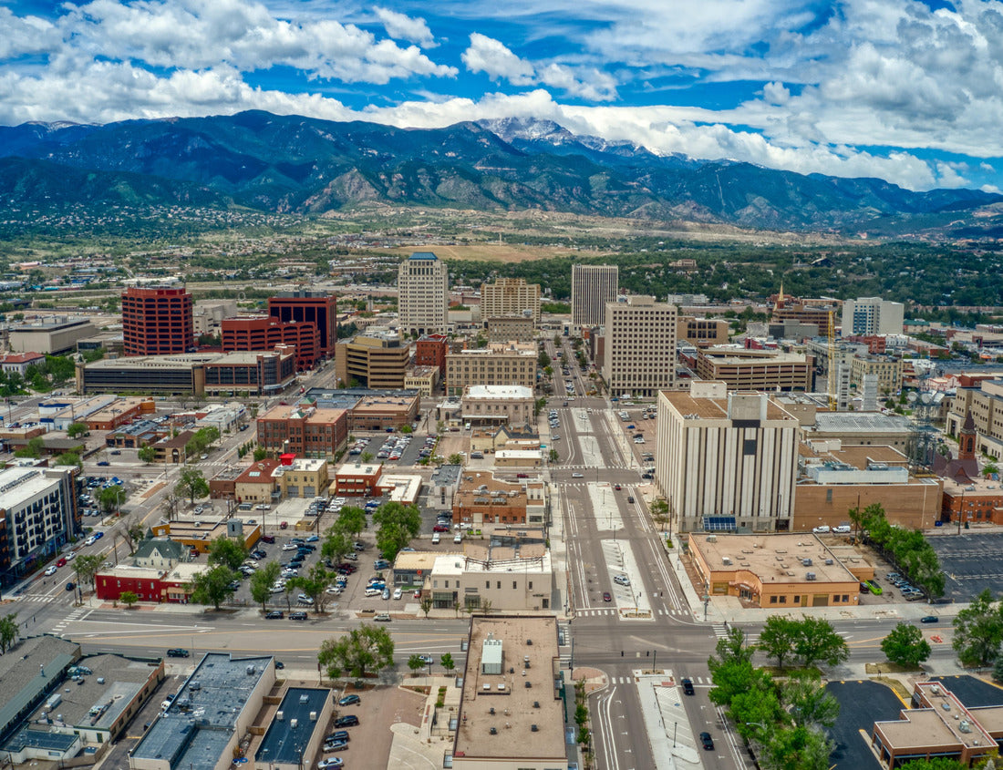 Noah Jigsaw Puzzle Downtown Colorado Springs with Rocky Mountains and Pike's Peak 1000 pieces