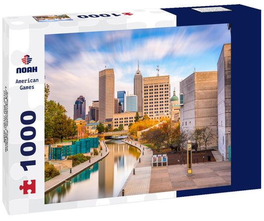 Noah Jigsaw Puzzle Indianapolis, Indiana, USA downtown skyline over the river walk 1000 pieces