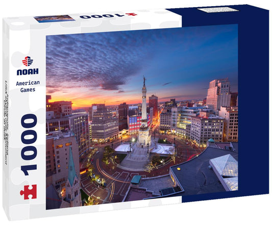 Noah Jigsaw Puzzle Indianapolis, Indiana, USA skyline over Monument Circle at dusk 1000 pieces