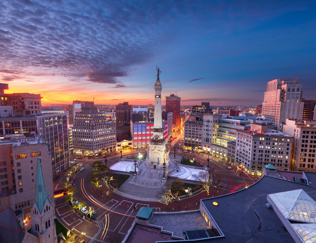 Noah Jigsaw Puzzle Indianapolis, Indiana, USA skyline over Monument Circle at dusk 1000 pieces
