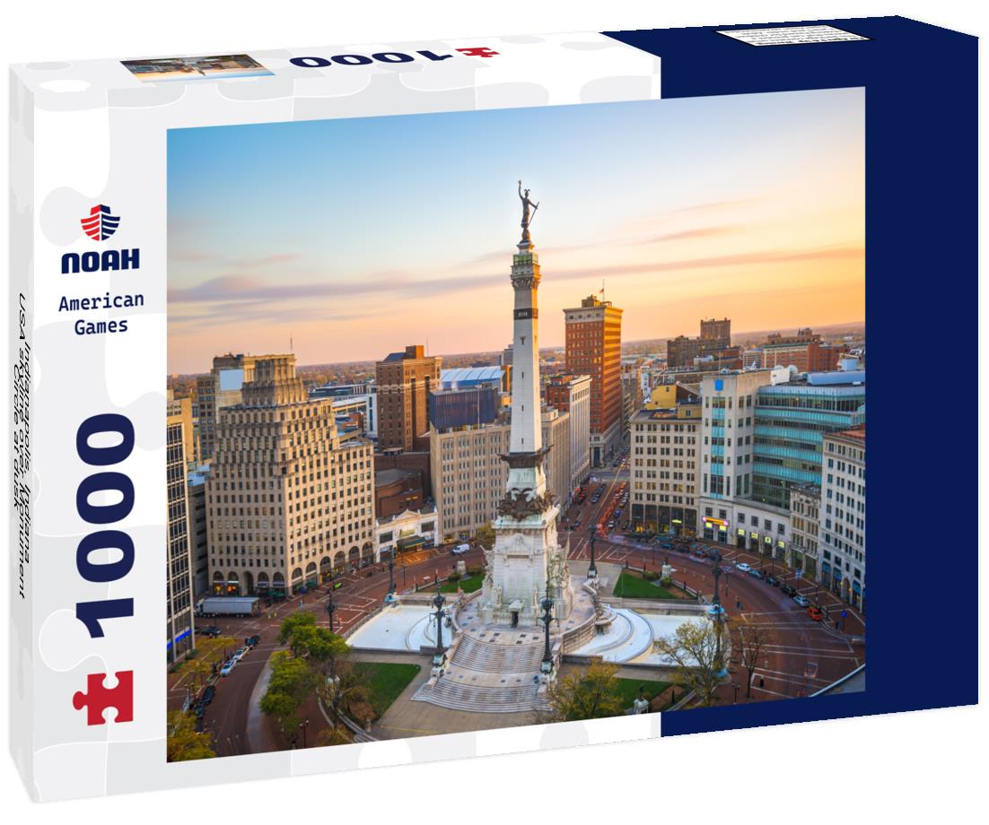 Noah Jigsaw Puzzle Indianapolis, Indiana, USA skyline over Monument Circle at dusk 1000 pieces